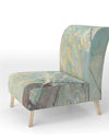 Mineral Landscape In Blue, Cream And Brown - Upholstered Nautical & Coastal Accent Chair