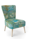 Blue Diamonds Minimal Geometric I - Upholstered Transitional Accent Chair