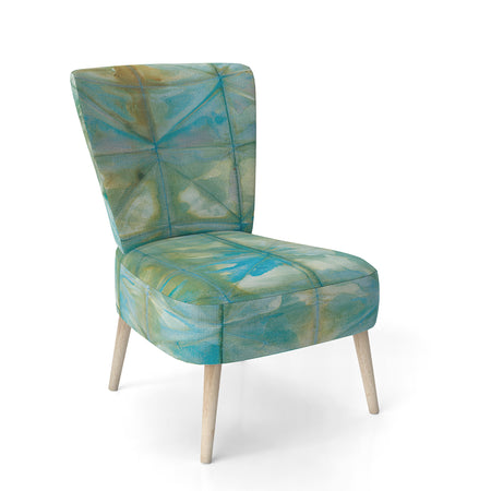 Blue Diamonds Minimal Geometric I - Upholstered Transitional Accent Chair