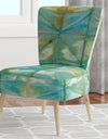 Blue Diamonds Minimal Geometric I - Upholstered Transitional Accent Chair