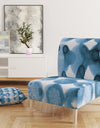 Indigo Watercolor Geometrical VI - Upholstered Contemporary Accent Chair