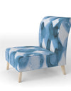 Indigo Watercolor Geometrical VI - Upholstered Contemporary Accent Chair