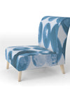 Indigo Watercolor Geometrical VII - Upholstered Contemporary Accent Chair