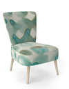 Turquoise Watercolor Geometrical I - Upholstered Modern Accent Chair