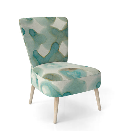 Turquoise Watercolor Geometrical I - Upholstered Modern Accent Chair
