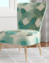 Turquoise Watercolor Geometrical I - Upholstered Modern Accent Chair