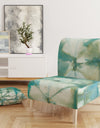 Turquoise Watercolor Geometrical III - Upholstered Modern Accent Chair