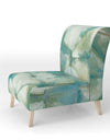 Turquoise Watercolor Geometrical III - Upholstered Modern Accent Chair