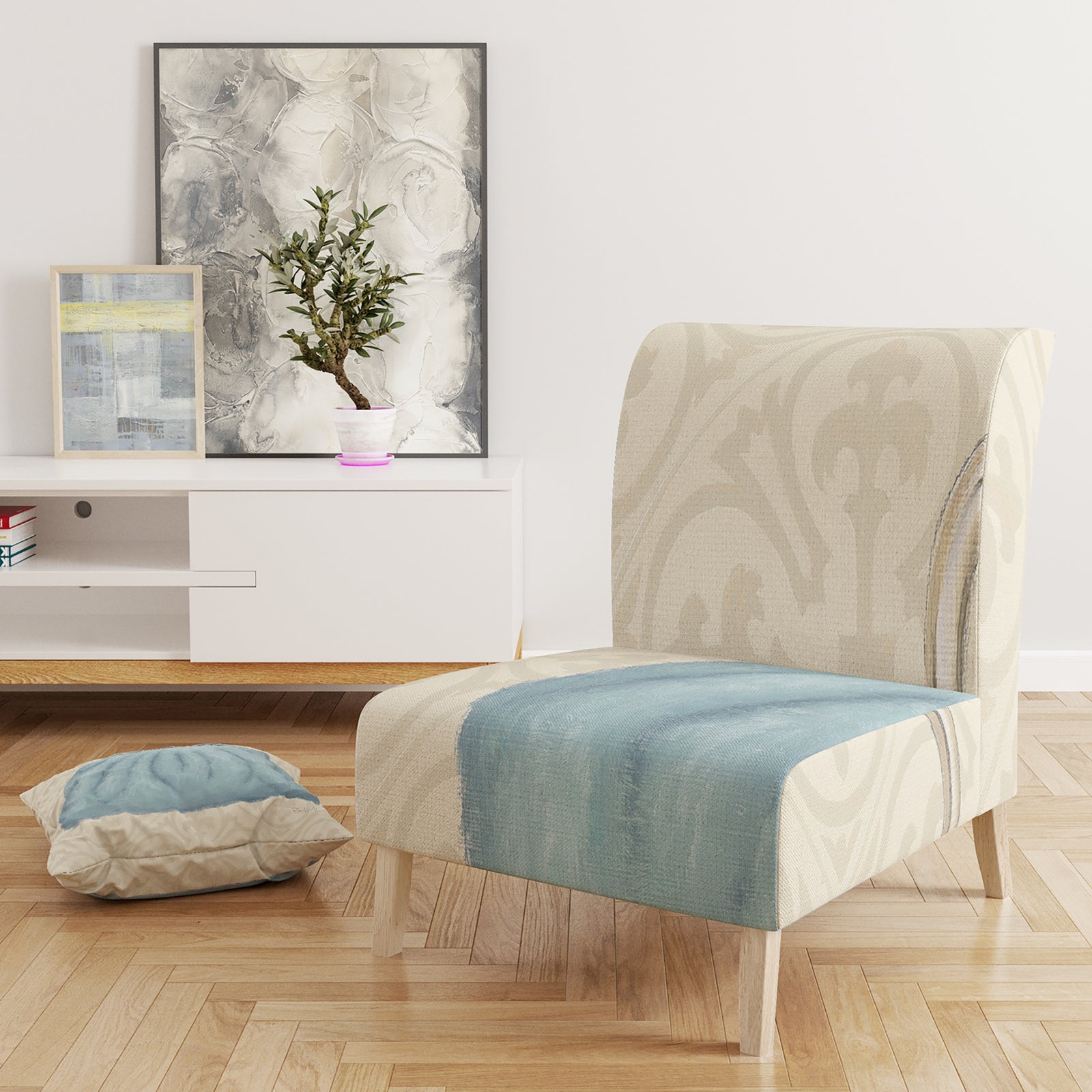 Glam Cosmetics Blue Bag - Upholstered Fashion Accent Chair