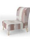 Pink Geometric Form Windows II - Upholstered Transitional Accent Chair