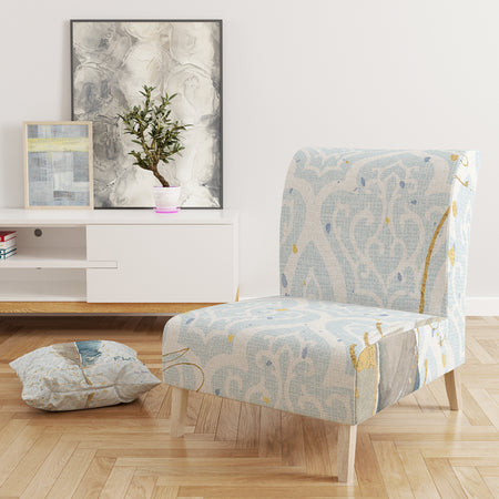 Fields Of Gold Watercolor Flower IV - Upholstered Traditional Accent Chair