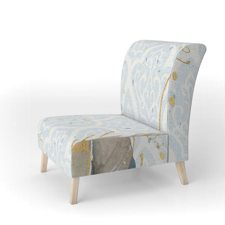 Fields Of Gold Watercolor Flower IV - Upholstered Traditional Accent Chair