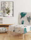 Fields Of Turquoise Watercolor Flower II - Upholstered Traditional Accent Chair