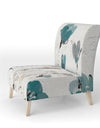Fields Of Turquoise Watercolor Flower II - Upholstered Traditional Accent Chair