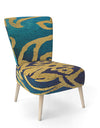 Metallic Glam Indigo Form II - Upholstered Transitional Accent Chair