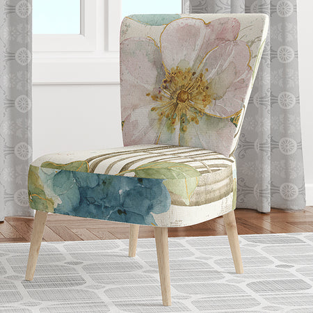 Vintage Floral Birdcage II - Upholstered Traditional Accent Chair