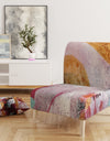 Abstract Watercolor With Red And Yellow - Upholstered Contemporary Accent Chair