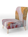 Abstract Watercolor With Red And Yellow - Upholstered Contemporary Accent Chair