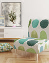 Geometric Green Circle I - Upholstered Mid-Century Accent Chair