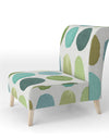 Geometric Green Circle I - Upholstered Mid-Century Accent Chair