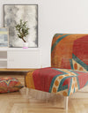 Moroccan Orange Tiles Collage I - Upholstered Bohemian Chic Accent Chair