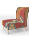 Moroccan Orange Tiles Collage I - Upholstered Bohemian Chic Accent Chair