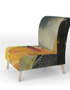 End Of The Orange Rainbow II - Upholstered Modern Accent Chair