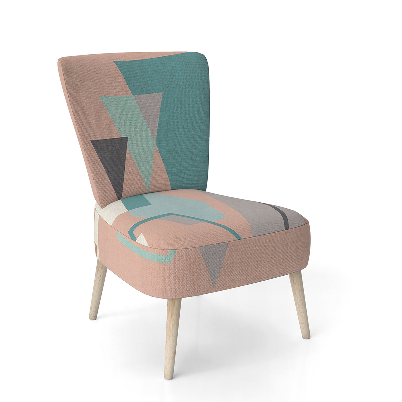 Geometric Hexagons Pattern I - Upholstered Transitional Accent Chair