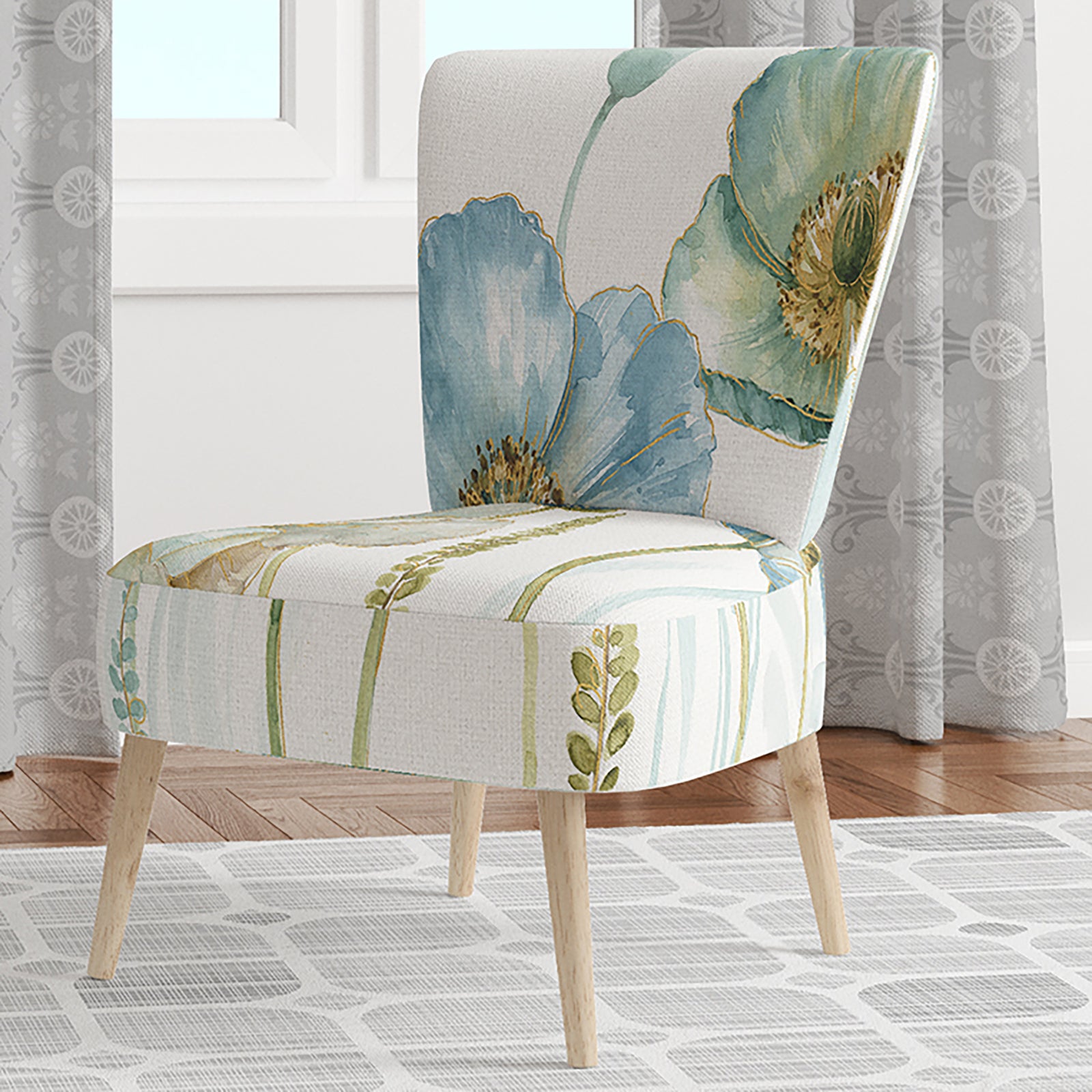 My Greenhouse Cottage Flowers IV - Upholstered Traditional Accent Chair