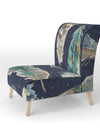 Indigold Metallic Feathers Pattern - Upholstered Floral Accent Chair