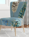 Indigold Feathers Turquoise Pattern - Upholstered Floral Accent Chair