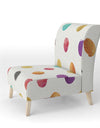 Orange Blue And Purple Polka Dot Pattern - Upholstered Transitional Accent Chair