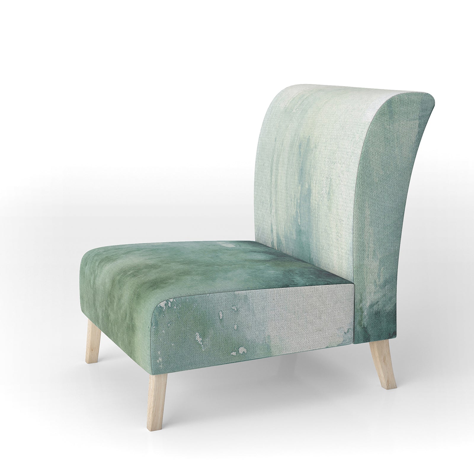 Lost Into The Blue - Upholstered Mid-Century Accent Chair