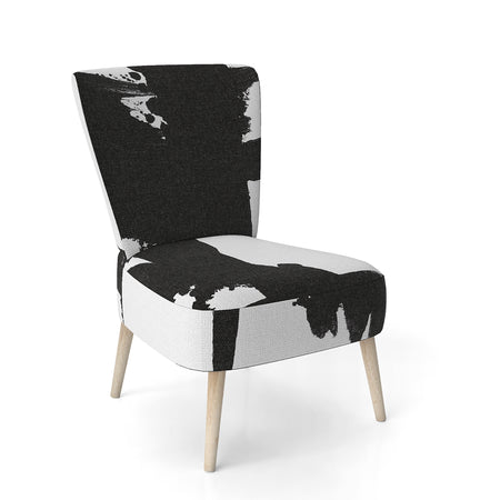 Black & White Crossing Paths I - Upholstered Modern Accent Chair