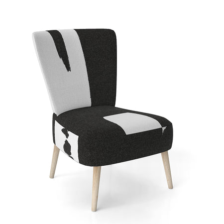Black & White Crossing Paths II - Upholstered Modern Accent Chair