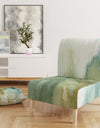 Abstract Watercolor Green House - Upholstered Modern Accent Chair