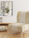 Gold Glam Stipes Pattern - Upholstered Modern Glam Accent Chair