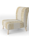 Gold Glam Stipes Pattern - Upholstered Modern Glam Accent Chair