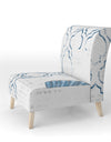 Navy Blue Scallop Shell - Upholstered Nautical & Coastal Accent Chair