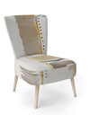 Abstract Gold Birch Trees I - Upholstered Modern Accent Chair