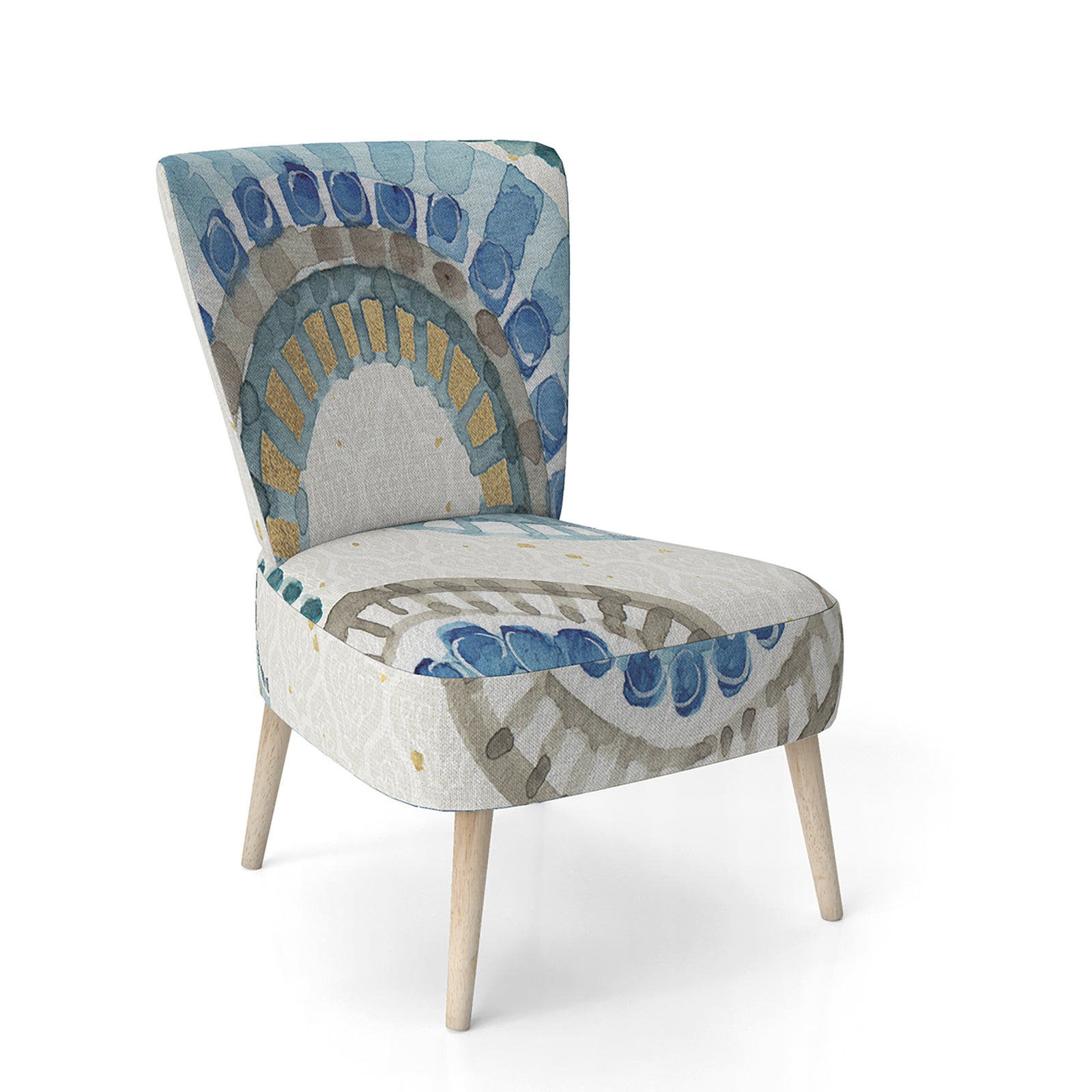 Modern Gold Timetable II - Upholstered Mid-Century Accent Chair