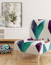 Geometric Pattern Of Red And Blue Arrows - Upholstered Transitional Accent Chair