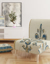Fleur De Lis Gold Pattern - Upholstered Glam Accent Chair