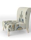 Fleur De Lis Gold Pattern - Upholstered Glam Accent Chair