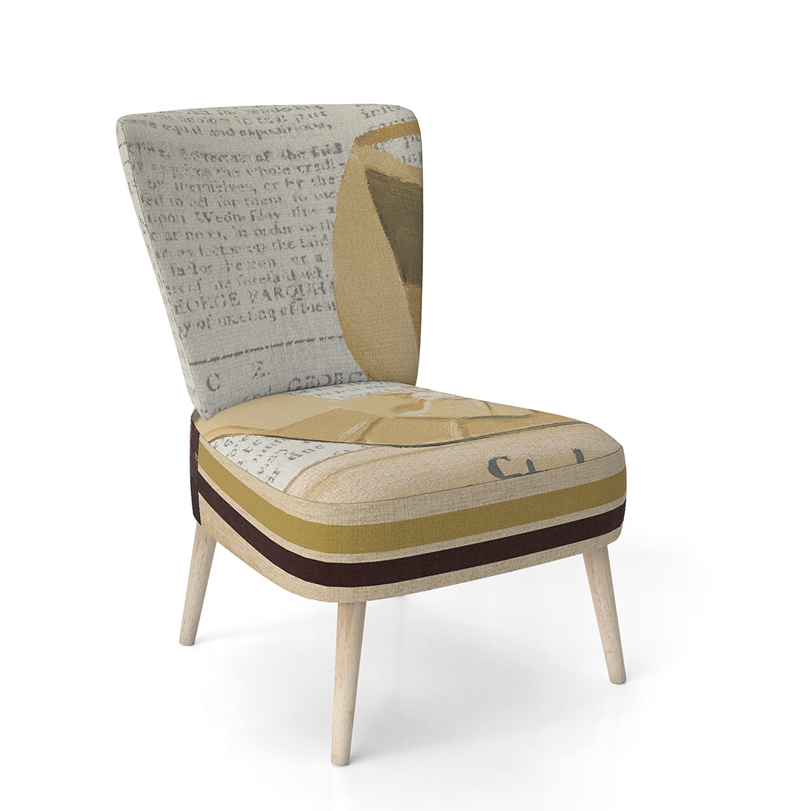 Gold Fashion High Hells III - Upholstered Glam Accent Chair