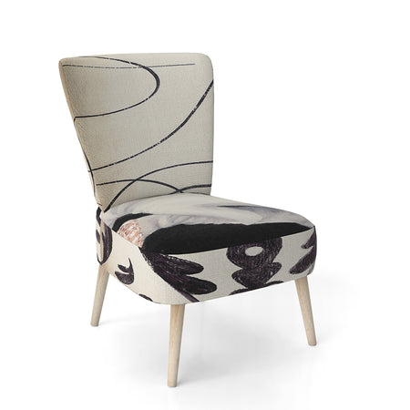 Black And White Fancy Glamorous Gloves - Upholstered Fashion Accent Chair