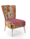 Glamorous Composition Of Red And Gold - Upholstered Mid-Century Accent Chair