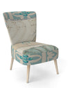 Seastar And Blue Sea Shell II - Upholstered Nautical & Coastal Accent Chair