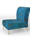 Blue Underwater Lake Leaves I - Upholstered Nautical & Coastal Accent Chair