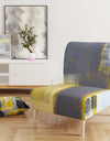 Grey And Yellow Blur Abstract - Upholstered Mid-Century Accent Chair